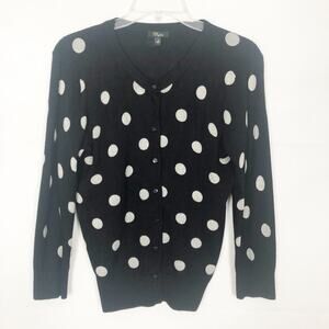 Cupio Polka Dot Button Front Cardigan Sweater Size S